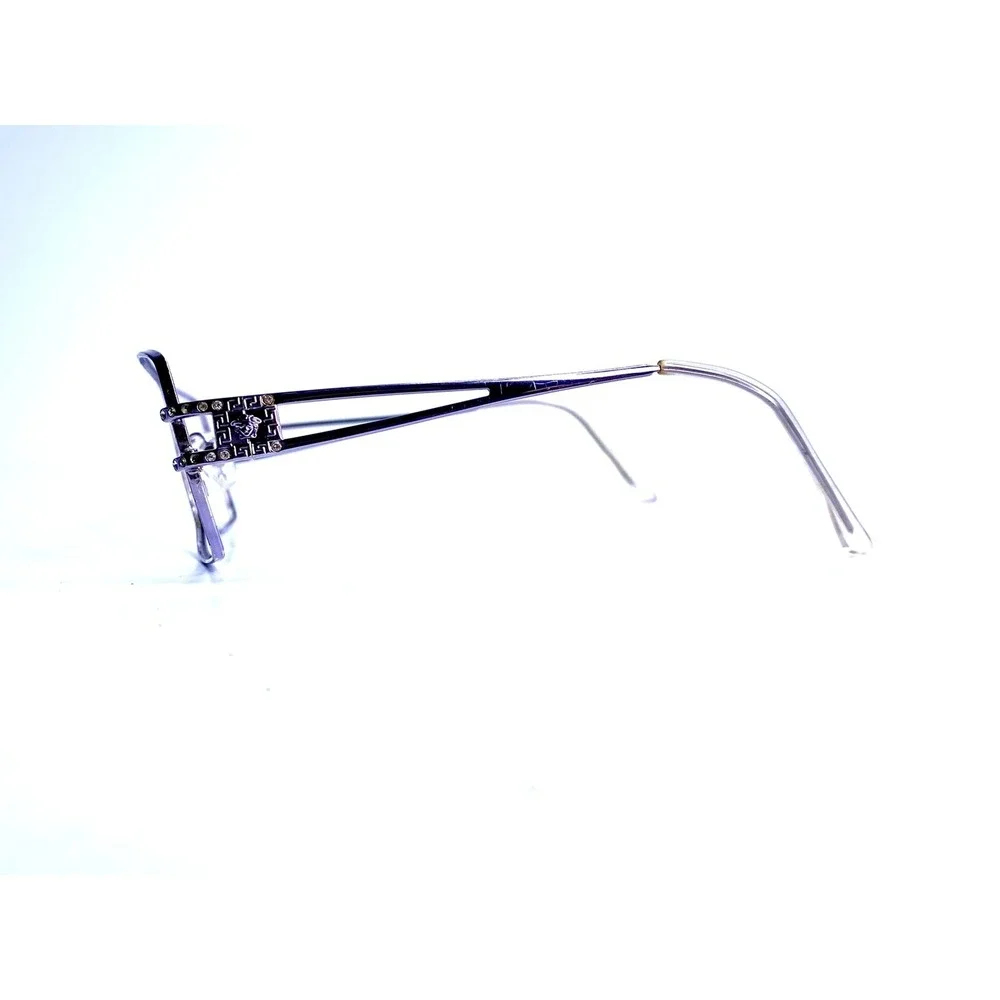 Versace Silver Metal Rectangular Glasses Medusa Temple Italy MOD1114-B 54 18 130